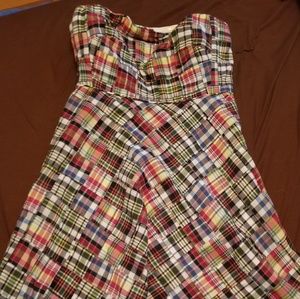 Jcrew plaid strapless dress